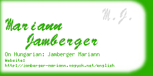 mariann jamberger business card